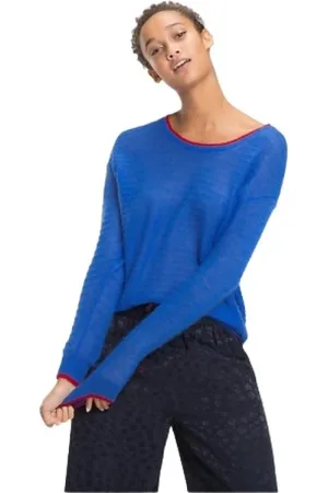 Tommy Hilfiger Dame, Strikkevarer, Blå, S