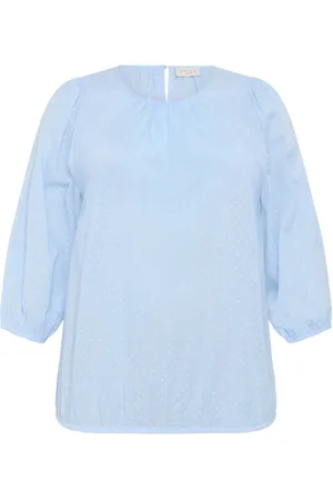 Kaffe Dame, Bluser & Skjorter, Blå, 7XL