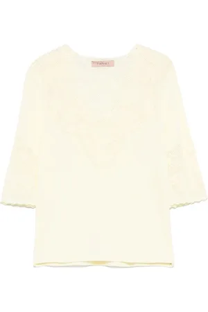Twin-Set Dame, Strikkevarer, Gul, L