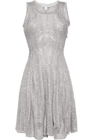 Alaïa Unisex, Kjoler, Grå, S