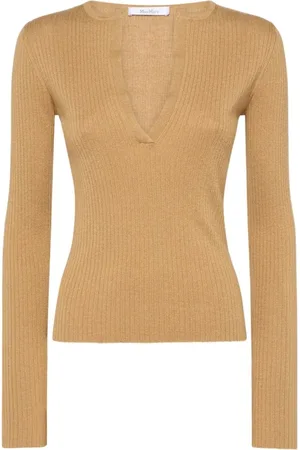 Max Mara Dame, Strikkevarer, Brun, L