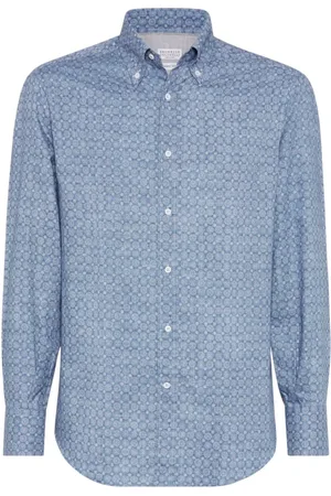 Brunello Cucinelli Herre, Skjorter, Blå, M