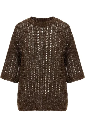 Brunello Cucinelli Dame, Strikkevarer, Brun, M