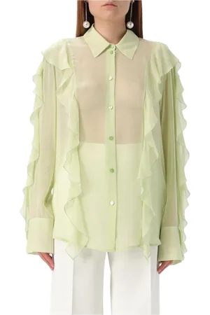 BLUMARINE Dame, Bluser & Skjorter, Grønn, M