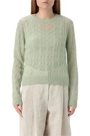 Brunello Cucinelli Dame, Strikkevarer, Grønn, 2XL