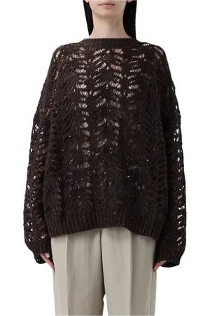 Brunello Cucinelli Dame, Strikkevarer, Brun, XS