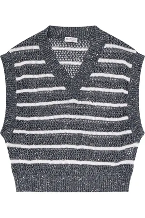 Brunello Cucinelli Dame, Strikkevarer, Grå, XS