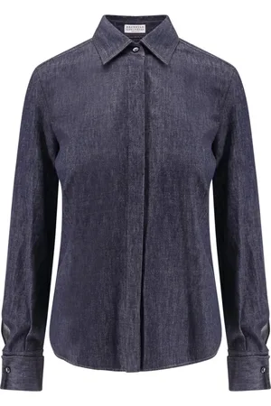 Brunello Cucinelli Dame, Bluser & Skjorter, Blå, L