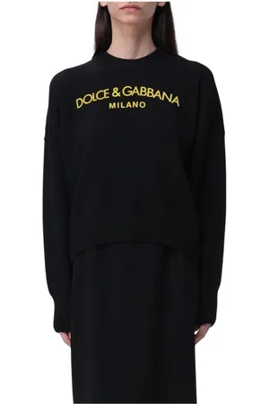 Dolce & Gabbana Dame, Strikkevarer, Svart, 2XS