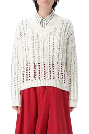 Brunello Cucinelli Dame, Strikkevarer, Hvit, XS