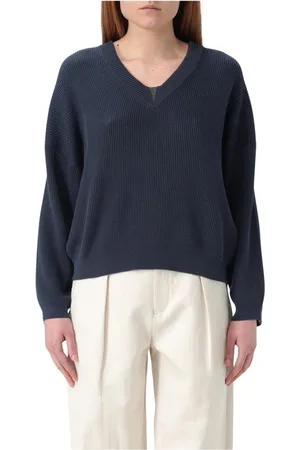 Brunello Cucinelli Dame, Strikkevarer, Blå, XS