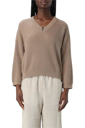 Brunello Cucinelli Dame, Strikkevarer, Brun, XS