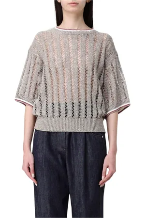 Brunello Cucinelli Dame, Strikkevarer, Brun, XS