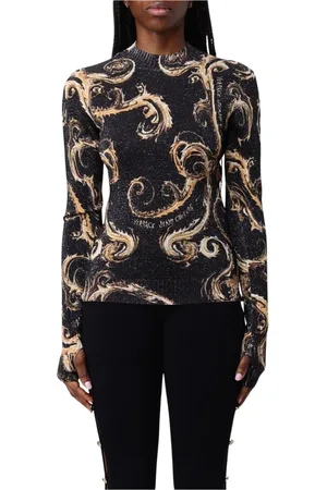 VERSACE Dame, Strikkevarer, Svart, L