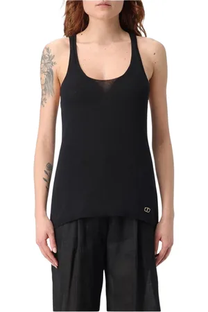 Twin-Set Dame, Topper, Svart, 2XL