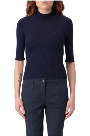 Twin-Set Dame, Strikkevarer, Blå, XL