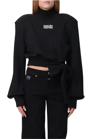 VERSACE Dame, Strikkevarer, Svart, XS