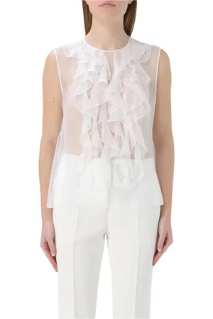 Alberta Ferretti Dame, Topper, Hvit, S