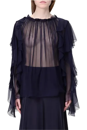 Alberta Ferretti Dame, Bluser & Skjorter, Blå, M
