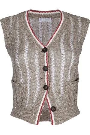 Brunello Cucinelli Dame, Strikkevarer, Grå, XS