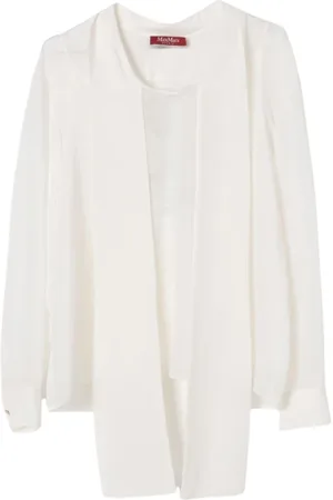 Max Mara Dame, Bluser & Skjorter, Hvit, 2XL