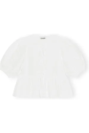 Ganni Dame, Bluser & Skjorter, Hvit, S