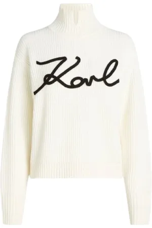 Karl Lagerfeld Dame, Strikkevarer, Hvit, S