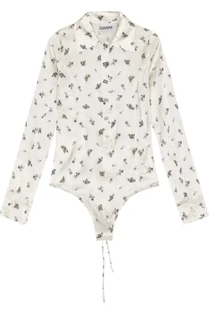 Ganni Dame, Topper, Hvit, XS
