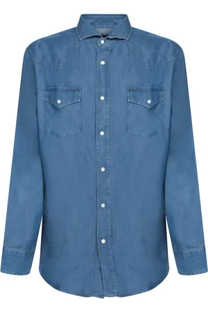 Brunello Cucinelli Herre, Skjorter, Blå, L