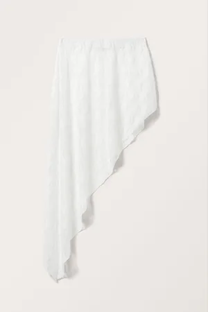 Monki Sheer Asymmetric Lace Skirt