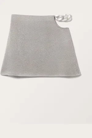 Monki Knitted Metallic Mini Skirt