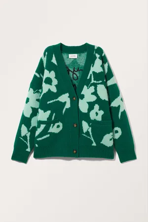 Monki Jacquard Knitted Cardigan