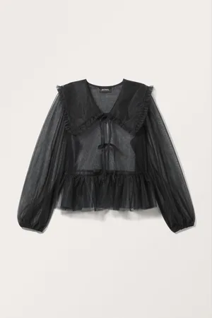 Monki Peplum Poplin Cotton Blouse