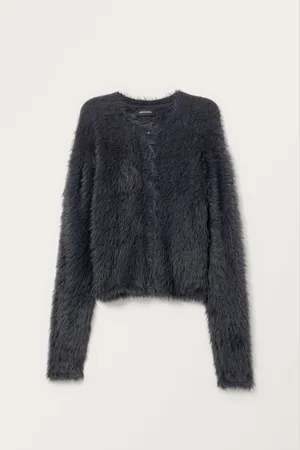 Monki Furry Knitted Cardigan