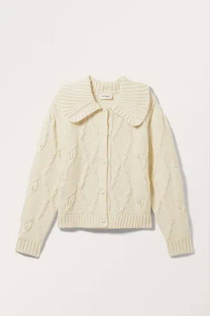 Monki Puffy Sleeved Knitted Cardigan