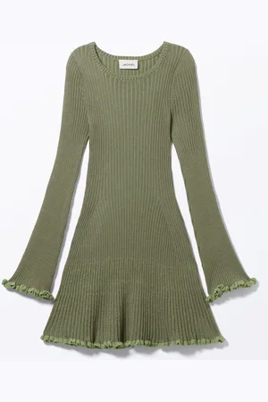 Monki Long-Sleeved Knitted Mini Dress