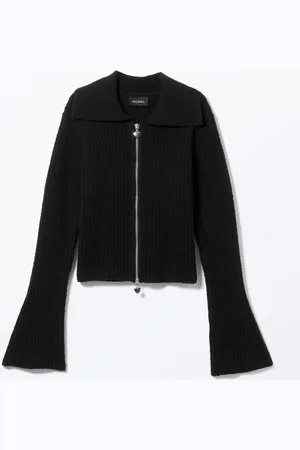 Monki Knitted Zip Cardigan