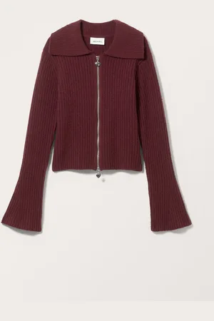 Monki Knitted Zip Cardigan