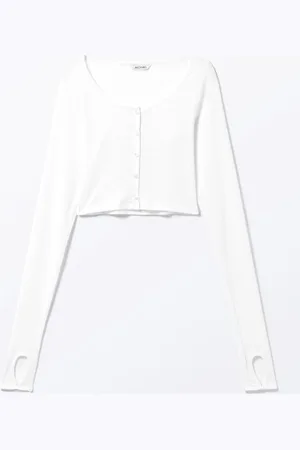 Monki Sheer Ribbed Cardigan
