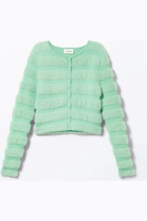 Monki Short Knitted Single-Breasted Hairy Cardigan