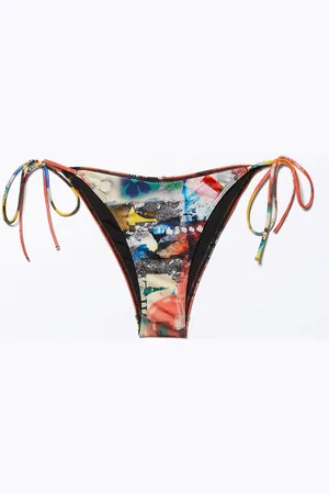 Monki Strappy Printed Bikini Bottoms