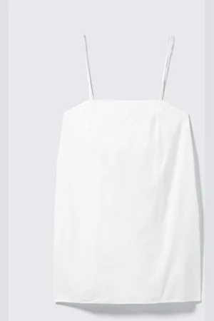 Monki Tie-Back Twill Mini Dress