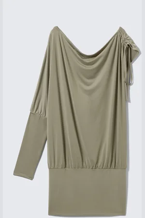 Monki Draped Jersey One-Sleeved Dress