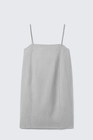 Monki Tie-Back Twill Mini Dress