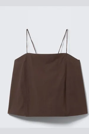 Monki Drawstring Poplin Strap Top