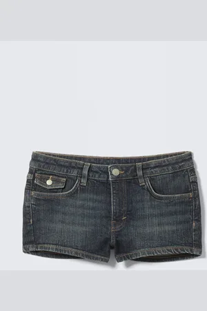 Monki Cheri Low Rise Mini Denim Shorts