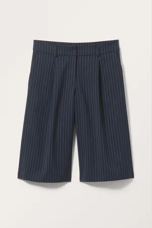 Monki Cropped Twill Suit Trousers