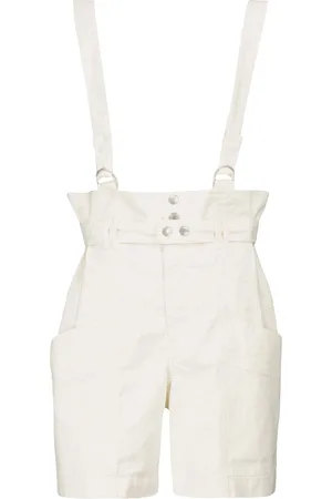 Isabel Marant Effie linen and cotton suspender shorts