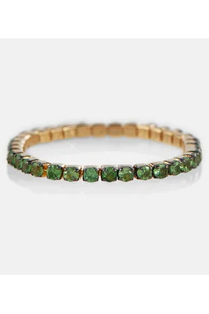Shay Thread 18kt gold ring with green garnets