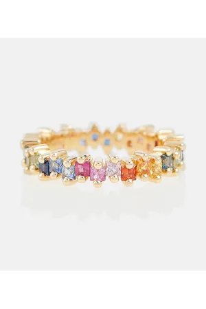 Suzanne Kalan Rainbow 18kt gold ring with sapphires